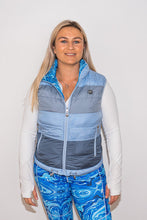 Load image into Gallery viewer, Blue Marble / Tri Coloured Puffer Vest Jacket