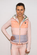 Load image into Gallery viewer, ERA Pink Floral / Tri Coloured Puffer Vest Jacket