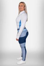Load image into Gallery viewer, Blue Tri-Colour Riding Leggings