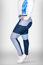 Load image into Gallery viewer, Blue Tri-Colour Riding Leggings