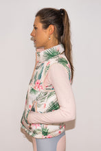 Load image into Gallery viewer, ERA Pink Floral / Tri Coloured Puffer Vest Jacket