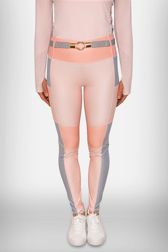 Pink Tri-Colour Riding Leggings