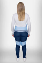 Load image into Gallery viewer, Blue Tri-Colour Riding Leggings
