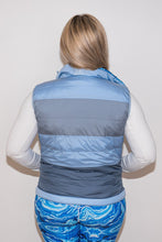 Load image into Gallery viewer, Blue Marble / Tri Coloured Puffer Vest Jacket
