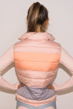 Load image into Gallery viewer, ERA Pink Floral / Tri Coloured Puffer Vest Jacket
