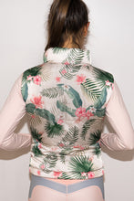 Load image into Gallery viewer, ERA Pink Floral / Tri Coloured Puffer Vest Jacket
