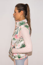 Load image into Gallery viewer, ERA Pink Floral / Tri Coloured Puffer Vest Jacket
